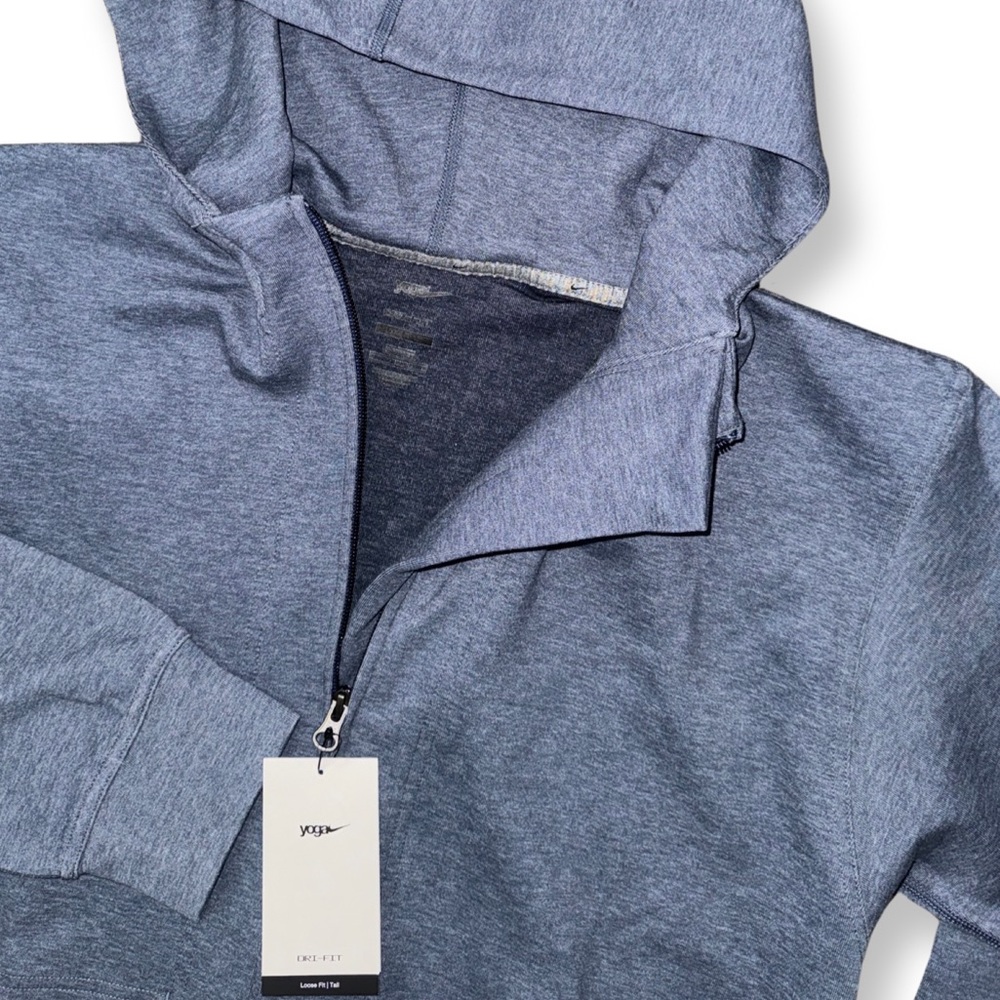 Nike Yoga DRI-Fit Restore Full Zip Fleece Hoodie in Blue DQ4876-410 - Picture 2 of 15